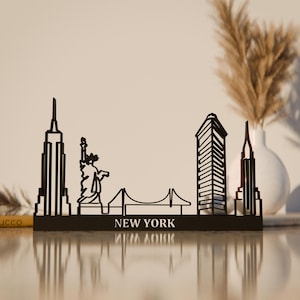 New York City Landschaft, Line Art Figur, 3D Gedrucktes Geschenk, Einzigartige New Yorker Geschenkidee, Büro Bücherregal Dekoration, Minimalistische Wohnkultur