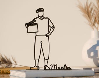 Film Director, Customized Line Art Figure, 3D Printed Gift, Unique Movie Director Gift Idea, Custom Line Art Sculpture,Minimalist Home Decor