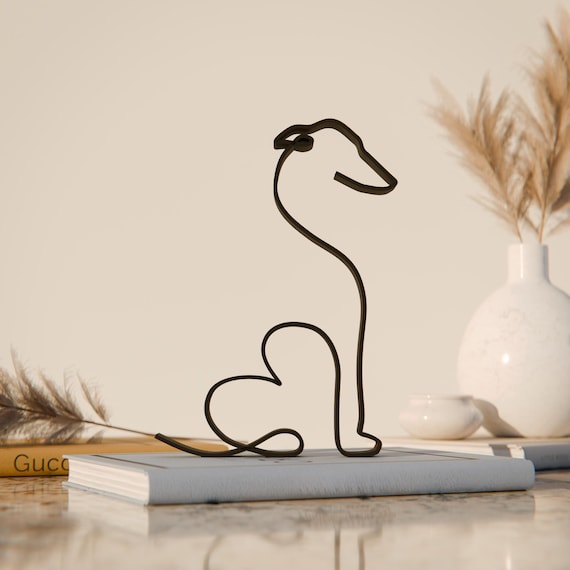 Greyhound Dog Figure 10 - Minimalist Puppy Sculpture