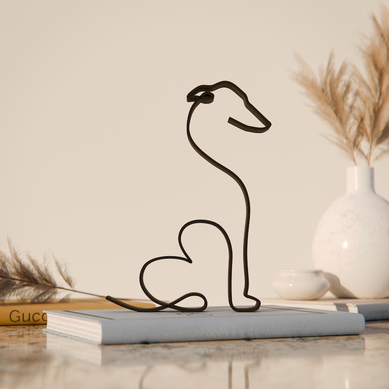 Greyhound Dog Figure 10 - Minimalist Puppy Sculpture image 1