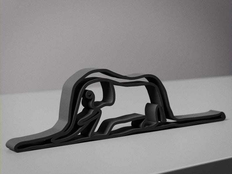 Little Prince Snake, Personalized Line Art Figure, 3D Printed Gift, Unique Book Gifts, Custom Line Art Sculpture, Minimalist Home Decor image 3