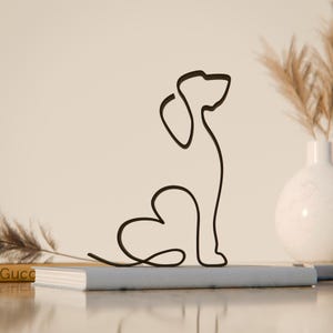 Basset Hound Dog 39, Line Art Figure, 3D Printed Gift, Unique Gift for Dog Lovers, Custom Line Art Sculpture, Minimalist Home Decor