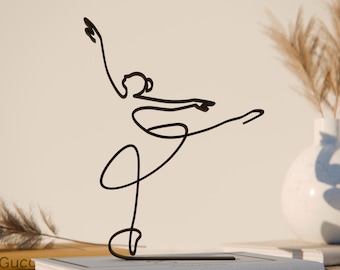 Ballerina, Line Art Figure, 3D Printed Gift, Unique Ballerina Gift Idea, Custom Line Art Sculpture, Minimalist Home Decor