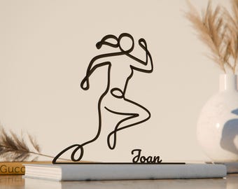 Personalized Female Runner Figure - Minimalist Running Sculpture