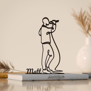 Personalized Vocalist Figure, Minimalist Sculpture, Unique Vocalist Gift, Custom Line Art Sculpture, Minimalist Home Decor, Gift for Singers