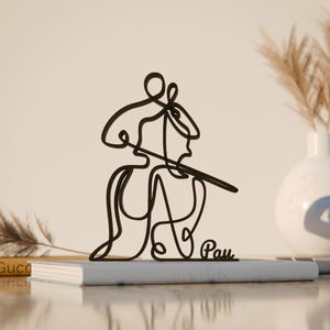 Personalized Cellist Figure - Minimalist Line Art Sculpture