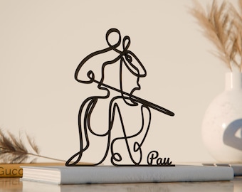 Personalized Cellist Figure - Minimalist Line Art Sculpture