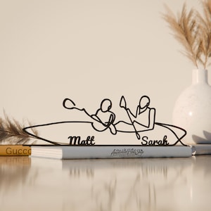 Rowers, Customized Line Art Figure, 3D Printed Gift, Unique Rowing Gift Idea, Custom Line Art Sculpture, Minimalist Home Decor