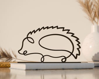 Hedgehog, Line Art Figure, 3D Printed Gift, Unique Gift for Hedgehog Lovers, Custom Line Art Sculpture, Minimalist Home Decor