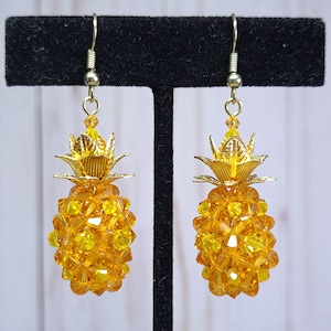3D Golden Pineapple Earrings