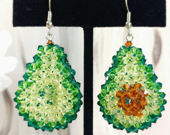 Crystal Avocado Earrings