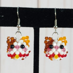 3D Mini Calico Cat Earrings