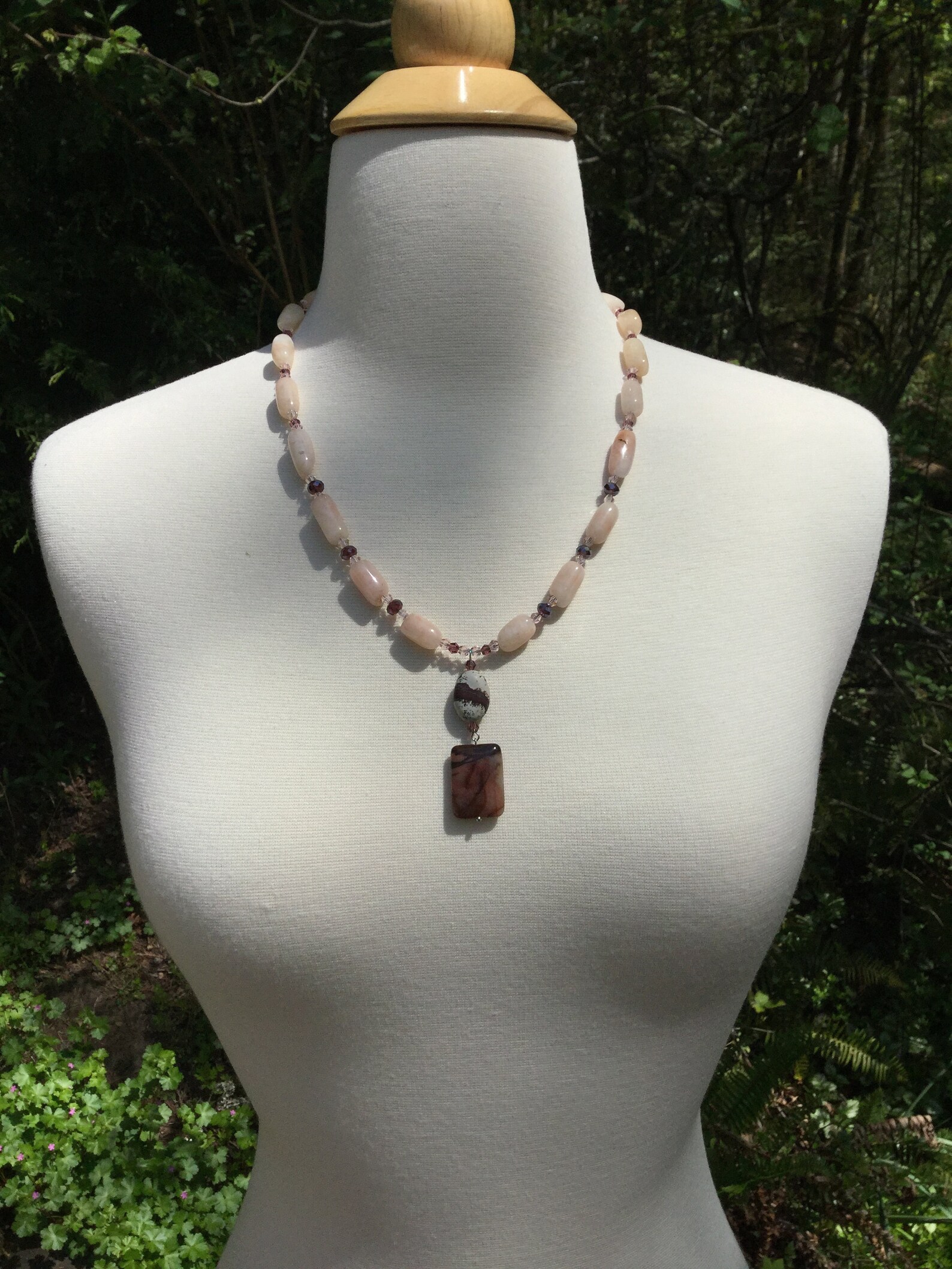 Collar de jade amarillo con cuadro Jasper colgante y Etsy