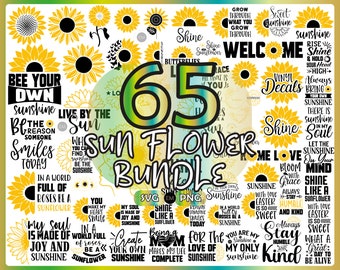 Sunflower SVG Bundle: Cricut Cut Files, Commercial Use (Digital Download)