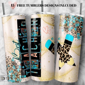Teacher Appreciation Tumbler Design: 20oz Skinny Sublimation (PNG Digital Download)