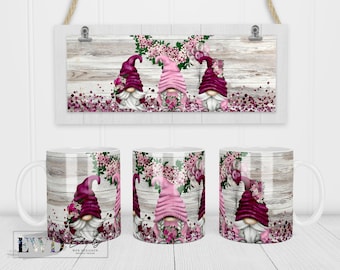 Sjabloon lentekabouters mokomslag: 11 oz en 15 oz koffiemok sublimatie (digitale download)