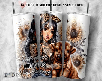 Highland Cow Tumbler Wrap: 20 oz Skinny Tumbler Sublimation Design (PNG)