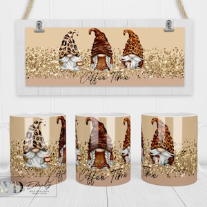Coffee Gnomes Milky Way - Sublimation Coffee Mug Wrap - PNG Design