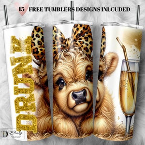 Funny Drunk Highland Cow tumbler, Cow Tumbler Png Sublimation, Skinny Tumbler 20oz, Sarcastic Tumbler PNG, Sublimation Design