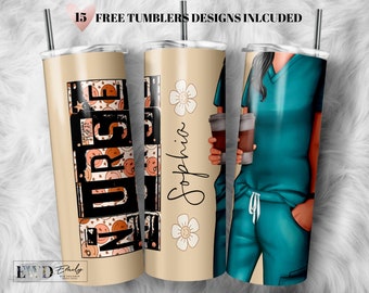 Custom Name Nurse Tumbler PNG: Western Sublimation Design (Digital Download)