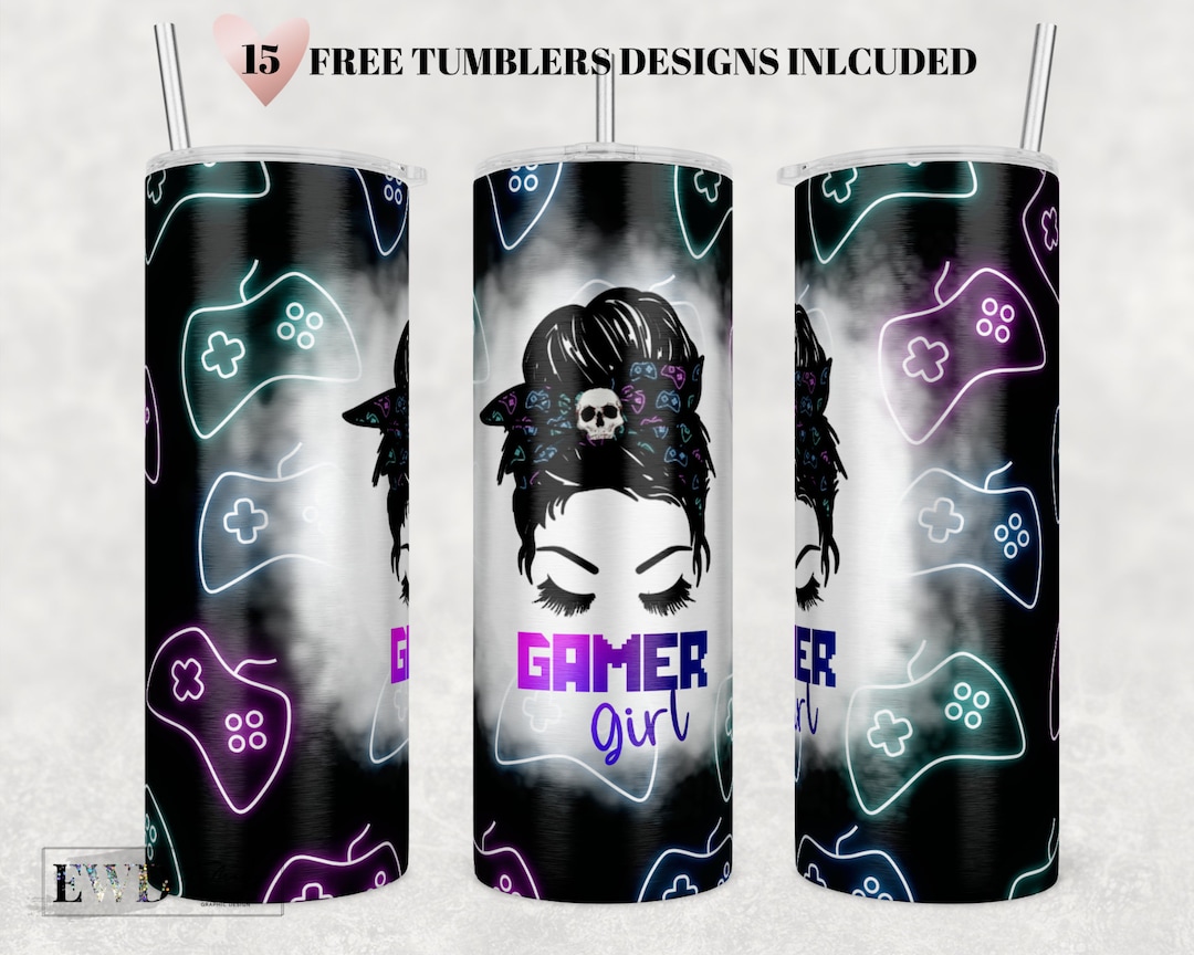 Gamer Girl Tumbler Sublimation Designs Download PNG Game - Etsy Canada