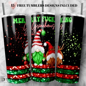 Gnomes Merry  Grinchmas 20oz Skinny Tumbler Sublimation Designs, Tumbler Wrap - PNG Digital Download, Merry Christmas Tumbler Png 2023