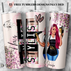 Personalisierte Hair Stylist Tumbler Template: 20oz PNG Datei (Digital Download)