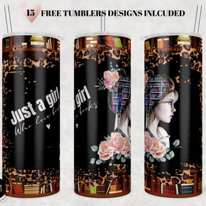 Book Lover Tumbler Wrap: 20oz Skinny Sublimation Design (PNG Digital Download)