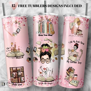 Book Lover 20oz Tumbler Sublimation Design (Digital Download)