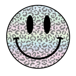 Retro Smile Face PNG, Leopard Smile Face PNG, Smile Face Sublimation, Happy Face Png, Cheetah, Distressed, Shirt Sublimation Png Print File