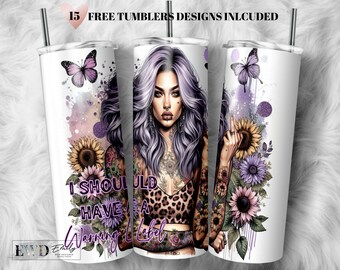 Envoltorio para vaso con diseño floral sarcástico (PNG)