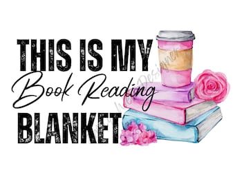 Book Blanket PNG: Floral Stack of Books Design (Digital Download)
