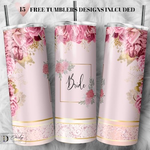 Bride tumbler wrap PNG for 20oz skinny tumbler- Add Your Own Text sublimation designs, wedding tumbler, bachelorette party