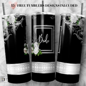 Bride tumbler wrap PNG for 20oz skinny tumbler- Add Your Own Text sublimation designs, wedding tumbler, bachelorette party