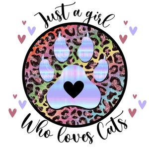 Cat Lover PNG File: Trendy Pet Sublimation Design (Digital Download)
