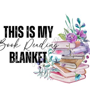 Book Blanket PNG: Floral Stack of Books Design (Digital Download)