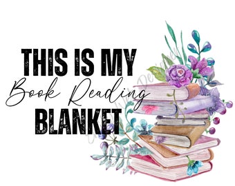Book Blanket PNG: Floral Stack of Books Design (Digital Download)