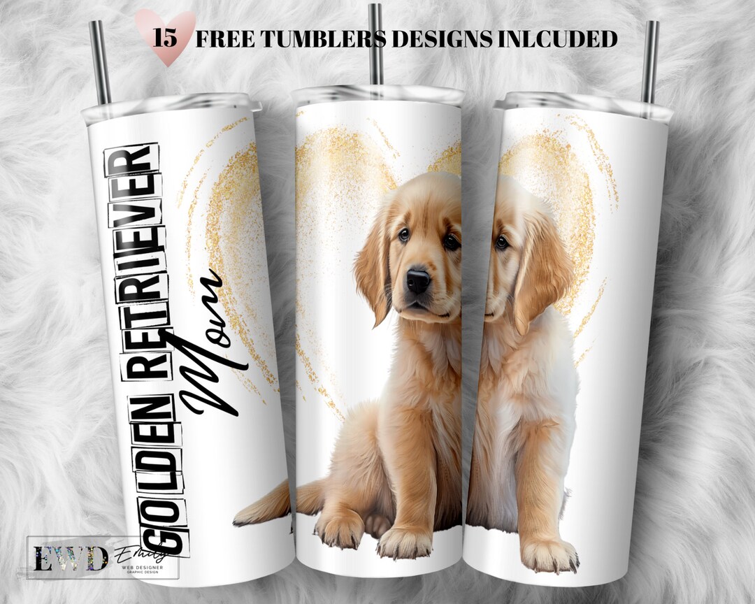 Golden Retriever Dog Mom Tumbler Wrap PNG Tumbler Design Sublimation ...