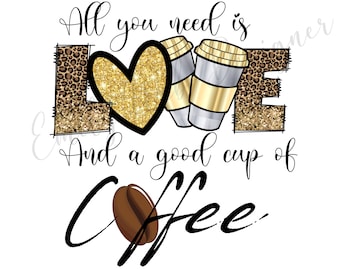 Mamá con café leopardo PNG: Diseño de sublimación de amor y café (Descarga digital)