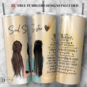 Beste vriend Tumbler Wrap, beste vriend cadeaus voor vrouwen, Bestie geschenken voor vrouwen, vriendschapsgeschenken, magere Tumbler 20oz PNG-bestand downloaden