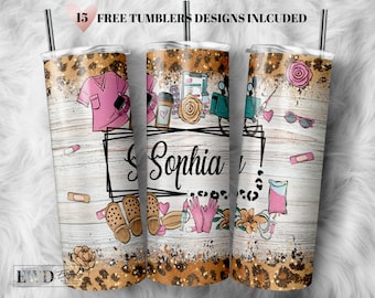 Custom Name Nurse Tumbler PNG: Western Sublimation Design (Digital Download)
