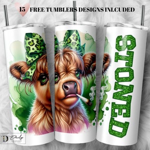 Funny Highland Cow 20oz Tumbler Sublimation Design (PNG)