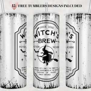 Witch&#39;s Brew Tumbler Wrap: Halloween 20oz Skinny Tumbler Design (PNG Digital Download)
