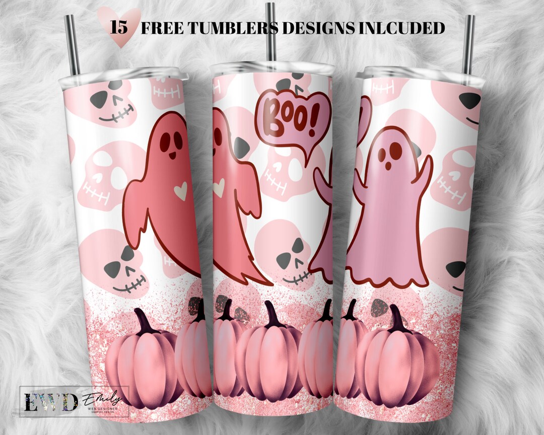 2 Decoraciones De Fantasmas Rosas Para Halloween - 11.8 Pulgadas Con Lazo - Centro De Mesa Espeluznante Y Divertido