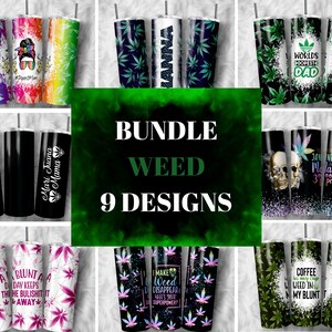 Marijuana Weed Hippie 22oz Slim Tumbler PNG