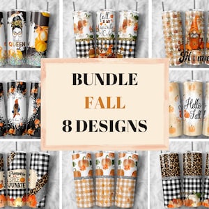 Fall Tumbler PNG Bundle: Pumpkin Designs (Digital Download)