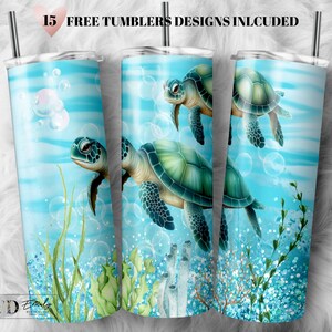 Sea Turtle Tumbler Wrap - 20 oz Tumbler Sublimation Design - Tumbler Sublimation Design, Turtle Tumbler Wrap