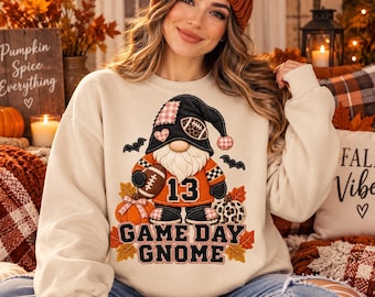 Game Day Gnome PNG, Football Gnome Design, Fall Sublimation (Digital Download)