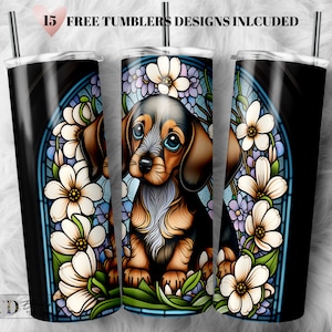 Vaso de 20 oz con diseño de perro salchicha (descarga digital PNG)