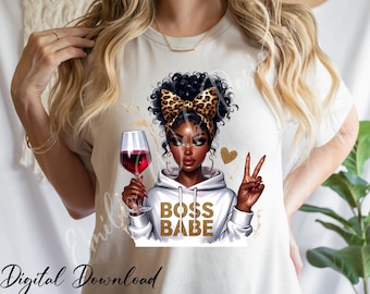 Boss Babe PNG: Sublimation Design for T-Shirts (Digital Download)